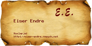 Eiser Endre névjegykártya